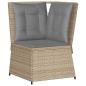 Preview: 5-tlg. Garten-Lounge-Set mit Kissen Beige Poly Rattan