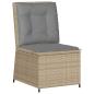 Preview: 5-tlg. Garten-Lounge-Set mit Kissen Beige Poly Rattan