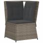 Preview: 5-tlg. Garten-Lounge-Set mit Kissen Grau Poly Rattan