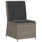 Preview: 5-tlg. Garten-Lounge-Set mit Kissen Grau Poly Rattan