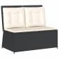 Preview: 7-tlg. Garten-Lounge-Set mit Kissen Schwarz Poly Rattan