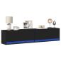 Preview: ARDEBO.de - TV-Wandschrank mit LED Schwarz 180x31x38 cm