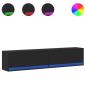 Preview: TV-Wandschrank mit LED Schwarz 180x31x38 cm