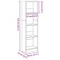Preview: Bücherregal Betongrau 40x24x143 cm Holzwerkstoff