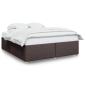 Preview: Bettgestell ohne Matratze Dunkelbraun 200x200 cm Stoff