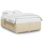 Preview: Bettgestell ohne Matratze Creme 140x190 cm Stoff