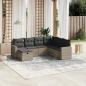 Preview: ARDEBO.de - 7-tlg. Garten-Sofagarnitur mit Kissen Hellgrau Poly Rattan