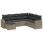 Preview: 7-tlg. Garten-Sofagarnitur mit Kissen Hellgrau Poly Rattan