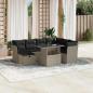 Preview: ARDEBO.de - 8-tlg. Garten-Sofagarnitur mit Kissen Hellgrau Poly Rattan