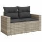Preview: 7-tlg. Garten-Sofagarnitur mit Kissen Hellgrau Poly Rattan