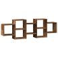 Preview: ARDEBO.de - Wandregal Altholz-Optik 129x18x42 cm Holzwerkstoff