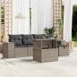 Preview: ARDEBO.de - 6-tlg. Garten-Sofagarnitur mit Kissen Hellgrau Poly Rattan