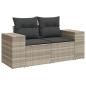 Preview: 6-tlg. Garten-Sofagarnitur mit Kissen Hellgrau Poly Rattan