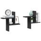 Preview: ARDEBO.de - Wandregale 2 Stk. Schwarz 38x12x38 cm Holzwerkstoff