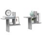 Preview: ARDEBO.de - Wandregale 2 Stk. Grau Sonoma 38x12x38 cm Holzwerkstoff