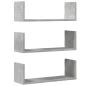 Preview: Wandregale 3 Stk. Betongrau 58x18x18 cm Holzwerkstoff