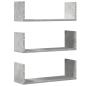 Preview: Wandregale 3 Stk. Betongrau 58x18x18 cm Holzwerkstoff