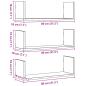 Preview: Wandregale 3 Stk. Weiß 80x18x18 cm Holzwerkstoff