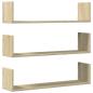 Preview: ARDEBO.de - Wandregale 3 Stk. Sonoma-Eiche 80x18x18 cm Holzwerkstoff
