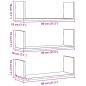 Preview: Wandregale 3 Stk. Sonoma-Eiche 80x18x18 cm Holzwerkstoff