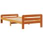 Preview: Massivholzbett ohne Matratze Wachsbraun 75x190 cm Kiefernholz
