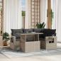Preview: ARDEBO.de - 5-tlg. Garten-Sofagarnitur mit Kissen Hellgrau Poly Rattan