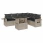 Preview: 7-tlg. Garten-Sofagarnitur mit Kissen Hellgrau Poly Rattan
