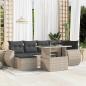 Preview: ARDEBO.de - 7-tlg. Garten-Sofagarnitur mit Kissen Hellgrau Poly Rattan