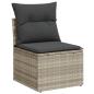 Preview: 8-tlg. Garten-Sofagarnitur mit Kissen Hellgrau Poly Rattan