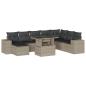 Preview: 9-tlg. Garten-Sofagarnitur mit Kissen Hellgrau Poly Rattan