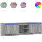 Preview: TV-Schrank mit LED-Beleuchtung Grau Sonoma 180x34x50 cm