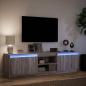 Preview: TV-Schrank mit LED-Beleuchtung Grau Sonoma 180x34x50 cm