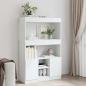 Preview: ARDEBO.de - Highboard Weiß 92x33x140 cm Holzwerkstoff