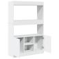 Preview: Highboard Weiß 92x33x140 cm Holzwerkstoff