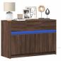Preview: ARDEBO.de - TV-Schrank mit LED-Beleuchtung Braun Eichen-Optik 91x34x61 cm