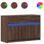 Preview: TV-Schrank mit LED-Beleuchtung Braun Eichen-Optik 91x34x61 cm