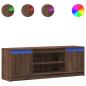 Preview: TV-Schrank mit LED-Beleuchtung Braun Eichen-Optik 139,5x34x50cm