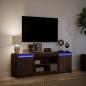 Preview: TV-Schrank mit LED-Beleuchtung Braun Eichen-Optik 139,5x34x50cm