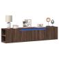 Preview: ARDEBO.de - TV-Wandschrank mit LED-Beleuchtung Braun Eiche 180x31x39,5 cm