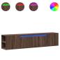 Preview: TV-Wandschrank mit LED-Beleuchtung Braun Eiche 180x31x39,5 cm