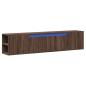 Preview: TV-Wandschrank mit LED-Beleuchtung Braun Eiche 180x31x39,5 cm