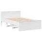 Preview: Massivholzbett ohne Matratze mit Kopfteil Weiß 135x190cm Kiefer