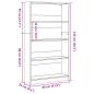 Preview: Bücherregal Grau Sonoma 80x24x143 cm Holzwerkstoff