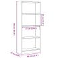 Preview: Bücherregal Räuchereiche 60x24x143 cm Holzwerkstoff