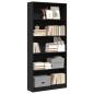 Preview: ARDEBO.de - Bücherregal Schwarz 80x24x176 cm Holzwerkstoff