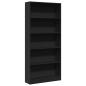 Preview: Bücherregal Schwarz 80x24x176 cm Holzwerkstoff