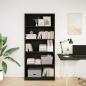 Preview: Bücherregal Schwarz 80x24x176 cm Holzwerkstoff