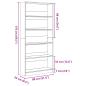 Preview: Bücherregal Betongrau 80x24x176 cm Holzwerkstoff