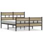 Preview: Metallbett ohne Matratze Sonoma-Eiche 150x200 cm