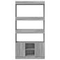 Preview: Highboard Grau Sonoma 92x33x180 cm Holzwerkstoff